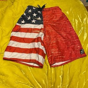 American Flag Swim Trunks